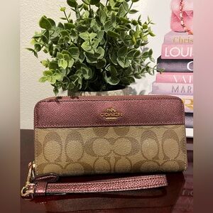 Coach Pink and Tan Wallet